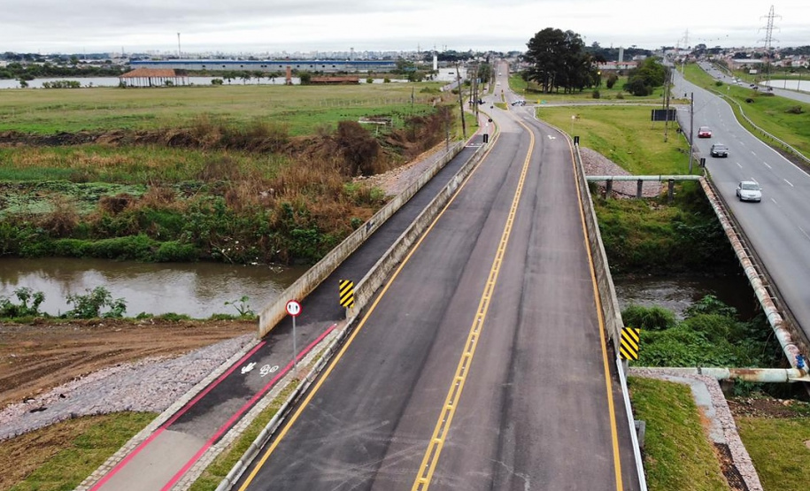 Ponte do rio Iguaçu é liberada em São José dos Pinhais. Foto: COMEC