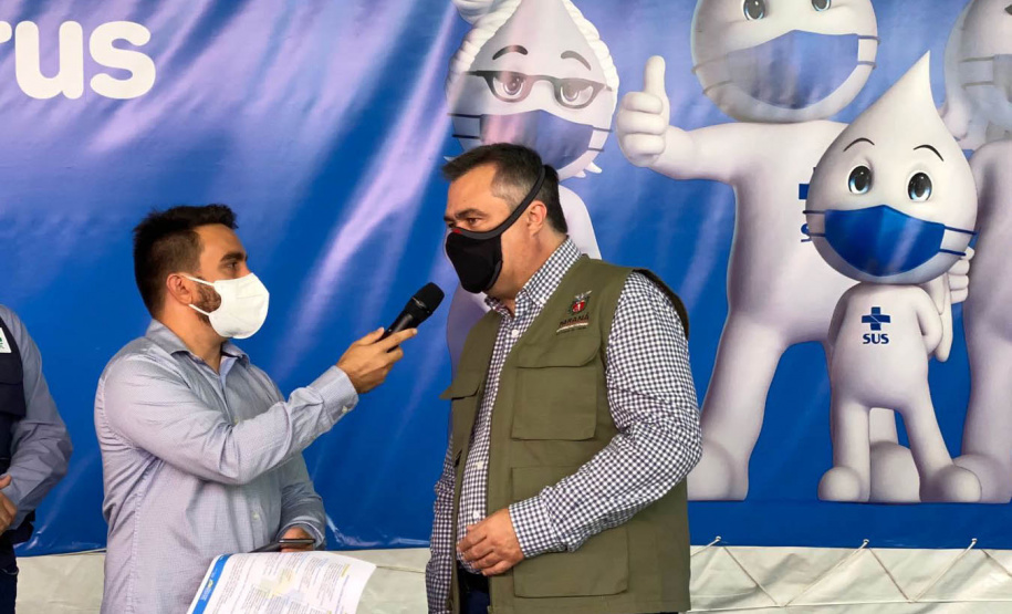 O Paraná iniciou a participação no Plano Nacional de Expansão da Testagem para a Covid-19 do Ministério da Saúde. O secretário de Estado da Saúde, Beto Preto, esteve em Foz do Iguaçu nesta sexta-feira (17) para o lançamento do projeto. -  Foz do Iguaçu, 17/09/2021  -  Foto: Gustavo Marçal/SESA