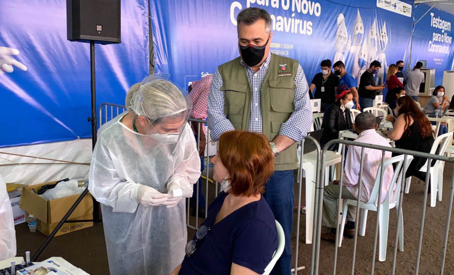 O Paraná iniciou a participação no Plano Nacional de Expansão da Testagem para a Covid-19 do Ministério da Saúde. O secretário de Estado da Saúde, Beto Preto, esteve em Foz do Iguaçu nesta sexta-feira (17) para o lançamento do projeto. -  Foz do Iguaçu, 17/09/2021  -  Foto: Gustavo Marçal/SESA