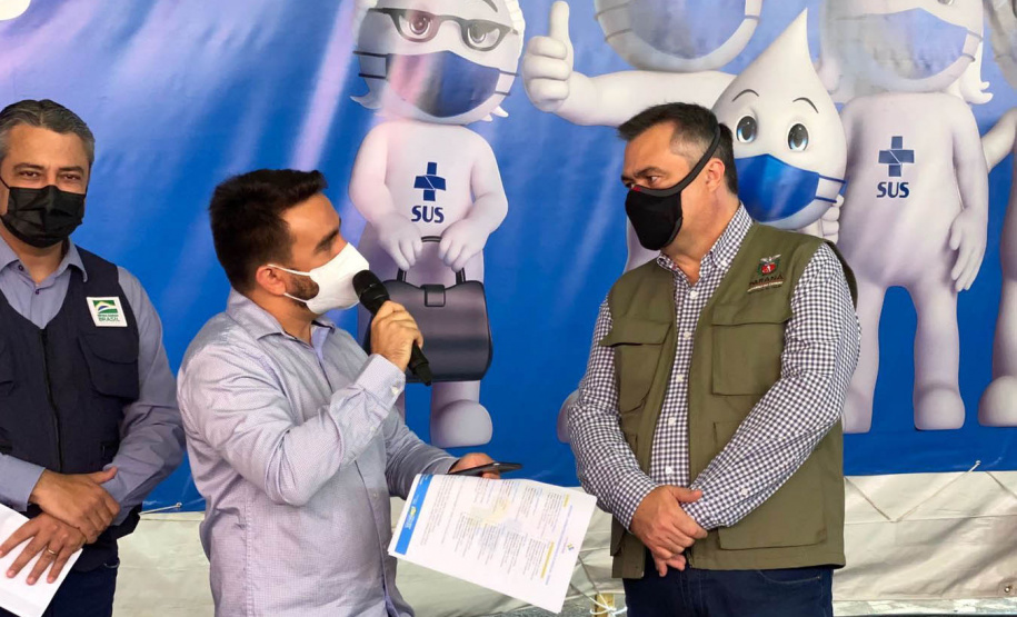 O Paraná iniciou a participação no Plano Nacional de Expansão da Testagem para a Covid-19 do Ministério da Saúde. O secretário de Estado da Saúde, Beto Preto, esteve em Foz do Iguaçu nesta sexta-feira (17) para o lançamento do projeto. -  Foz do Iguaçu, 17/09/2021  -  Foto: Gustavo Marçal/SESA