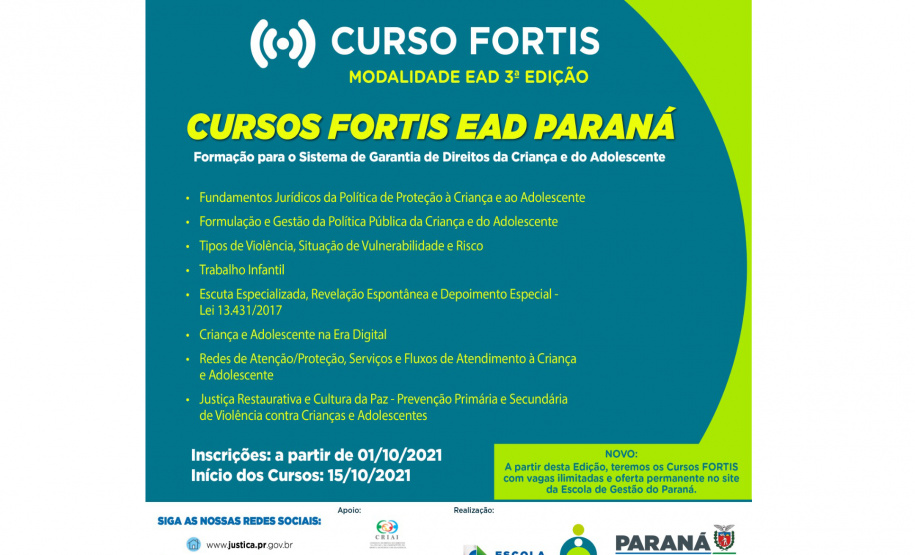 Força-Tarefa Infância Segura realiza 3ª edição do curso EaD para fortalecimento do sistema de Garantia de Direitos da Criança e Adolescente  -  Foto: SEJUF
