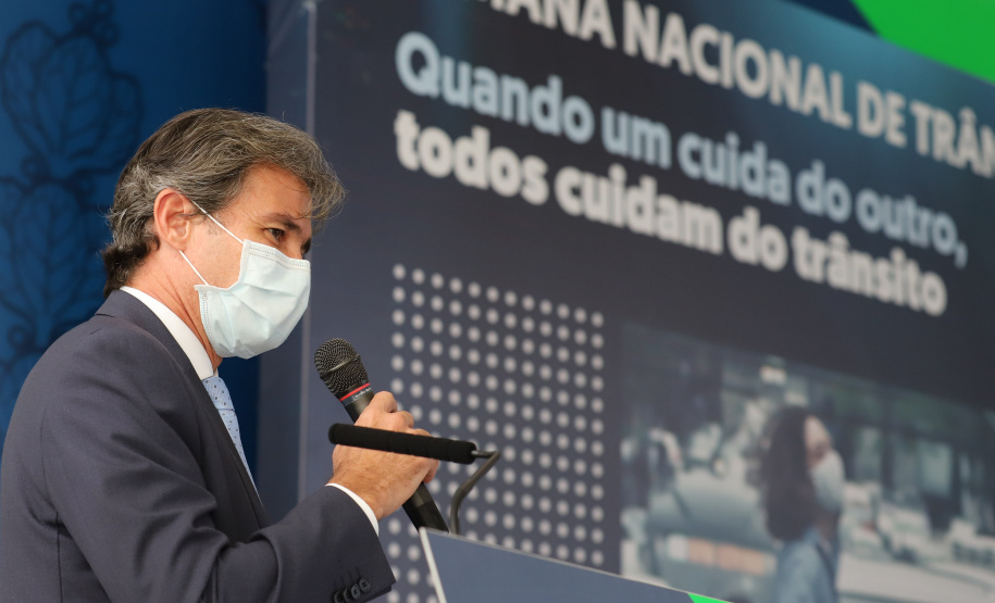Semana Transito O governador Carlos Massa Ratinho Junior participa nesta segunda-feira (20), do lançamento da Semana Nacional de Transito ao lado do secretário nacional de Trânsito, Frederico Carneiro (foto), e do diretor-geral do Detran-PR, Wagner Mesquita. 20/09/2021 - Foto: Geraldo Bubniak/AEN