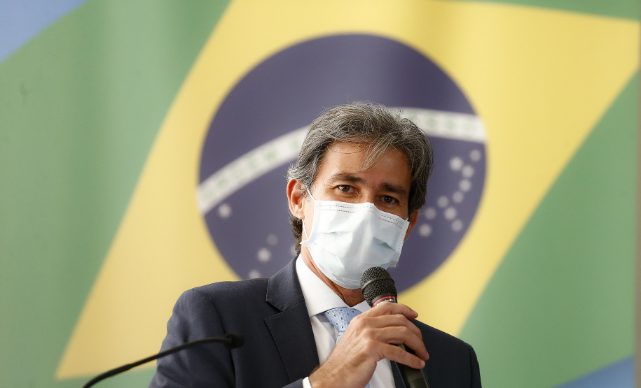 O governador Carlos Massa Ratinho Junior participa nesta segunda-feira (20), do lançamento da Semana Nacional de Transito ao lado do secretário nacional de Trânsito, Frederico Carneiro, e do diretor-geral do Detran-PR, Wagner Mesquita. 20/09/2021 - Foto: Jonathan Campos/AEN