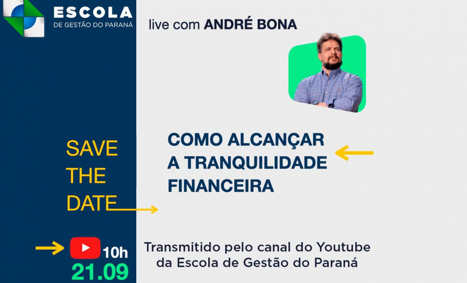 Escola de Gestão do Paraná divulga live com foco em educação financeira .Imagem:SEAP