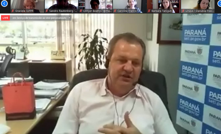 O Governo do Estado por meio da Fundação Araucária (FA) e da Superintendência Geral de Ciência, Tecnologia e Ensino Superior (Seti), lançou nesta segunda-feira (20) o Novo Arranjo de Pesquisa e Inovação (NAPI) Águas. Na foto, o  superintendente de Ciência, Tecnologia e Ensino Superior Aldo Bona.  -  Curitiba, 20/09/201  -  Foto: Fundação Araucária