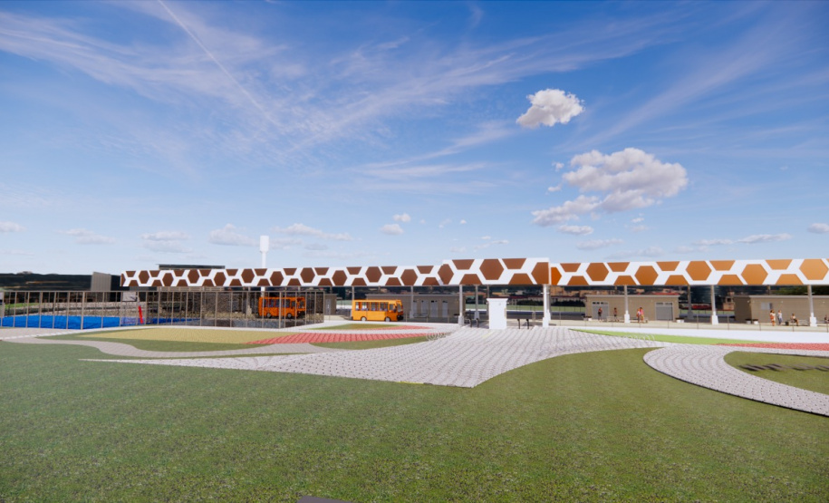 Projeto do novo terminal de Piraquara. Imagem: Comec