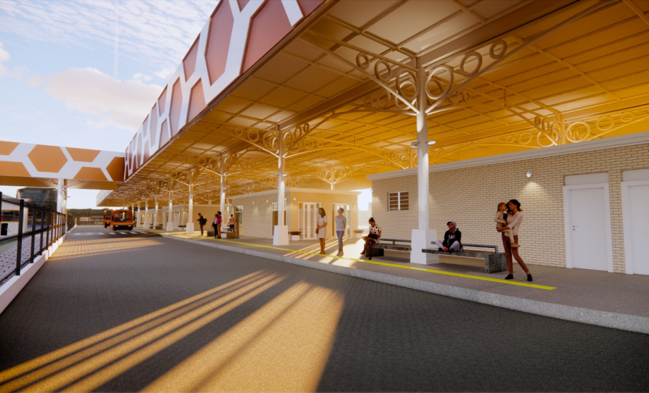 Projeto do novo terminal de Piraquara. Imagem: Comec