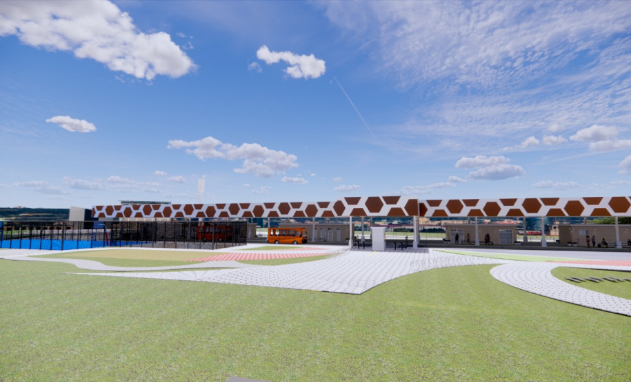 Projeto do novo terminal de Piraquara. Imagem: Comec