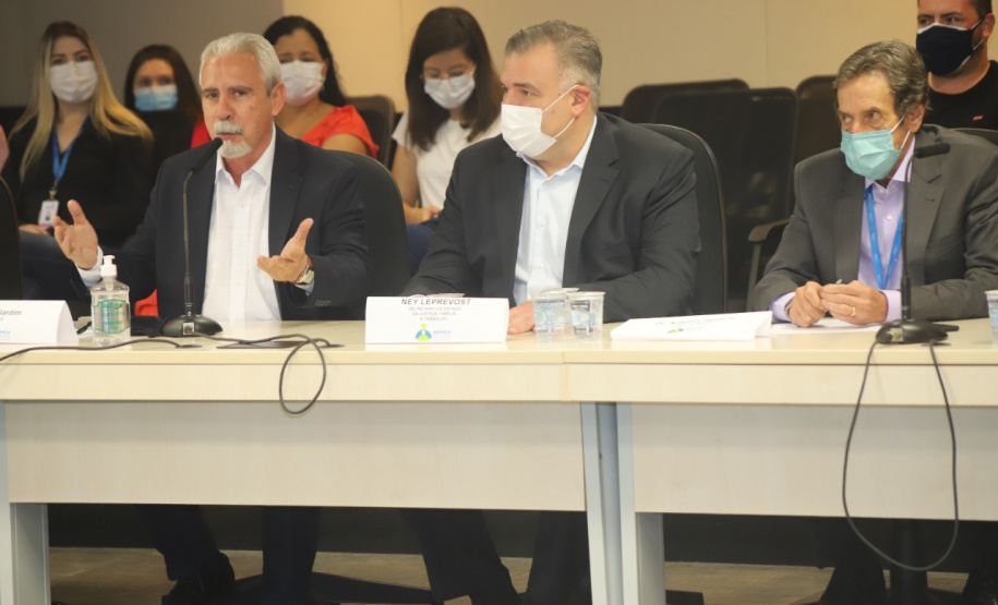 O secretário de Justiça, Família e Trabalho, Ney Leprevost, reforçou o compromisso do Governo Ratinho Junior na defesa e garantia de direitos das crianças e adolescentes durante o lançamento da 3ª edição do Curso Fortis Paraná e do novo Mapa de Georreferenciamento da Força-Tarefa Infância Segura. - Curitiba, 21/09/2021 - Foto: SEJUF