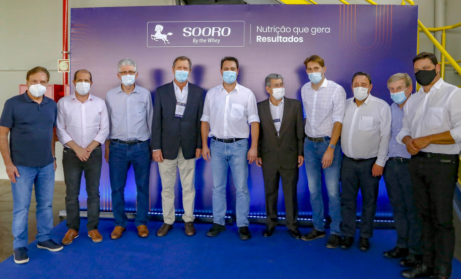 Governador Carlos Massa Ratinho Junior, participou da inauguração da nova planta industrial da Sooro Renner, líder nacional na produção de proteínas derivadas do soro de leite, em Marechal Cândido Rondon - Presentes, o 
prefeito Marcio Rauber e o diretor-presidente da Sooro Renner, William da Silva  - Marechal Cândido Rondon, 22/09/2021  -  Foto: Gilson Abreu/AEN