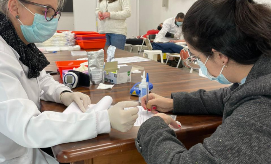 Secretaria de Estado da Saúde mobiliza servidores para doação de sangue. Foto:SESA