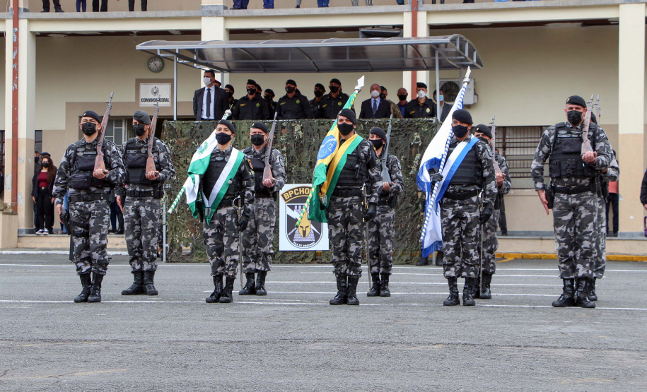 A Polícia Militar do Paraná formou, nesta sexta-feira (24/09), 30 militares estaduais do Paraná, três do Amapá e uma policial do Ceará com o XV Curso de Controle de Distúrbios Civis (CCDC) turma 2021. -  Curitiba, 24/09/2021  -  Foto: Soldado Ismael Ponchio