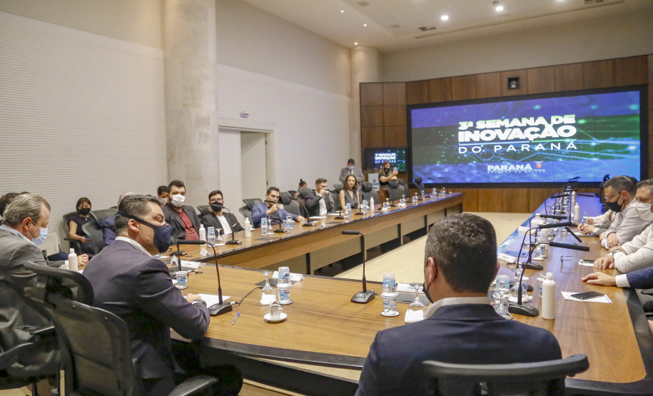 Semana da Inovação - Leandro Moura, presidente da Celepar - Marcelo Rangel, superintendente de Inovação -  Aldo Bona, superintendente de Ciência, Tecnologia e Ensino Superior  - Curitiba, 27/09/2021  - Foto Gilson Abreu/AEN