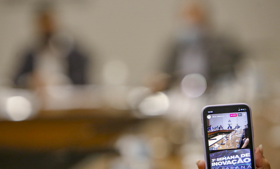 Semana da Inovação - Leandro Moura, presidente da Celepar - Marcelo Rangel, superintendente de Inovação -  Aldo Bona, superintendente de Ciência, Tecnologia e Ensino Superior  - Curitiba, 27/09/2021  - Foto Gilson Abreu/AEN