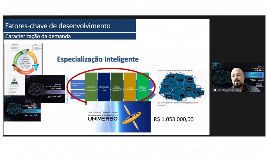 O Governo do Estado, por meio da Fundação Araucária (FA) e da Superintendência Geral de Ciência, Tecnologia e Ensino Superior (Seti) lançou, nesta segunda-feira (27), o Novo Arranjo de Pesquisa e Inovação (NAPI) Fenômenos Extremos do Universo. Serão investidos nas pesquisas e ações R$ 1.053.000,00.  -  Curitiba, 28/09/2021  -  Foto: Fundação Araucária