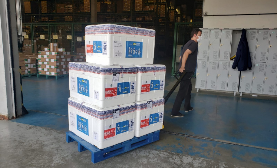 Paraná recebe novo lote de vacinas contra a Covid-19 e distribui 195,3 mil imunizantes Foto: CEMEPAR