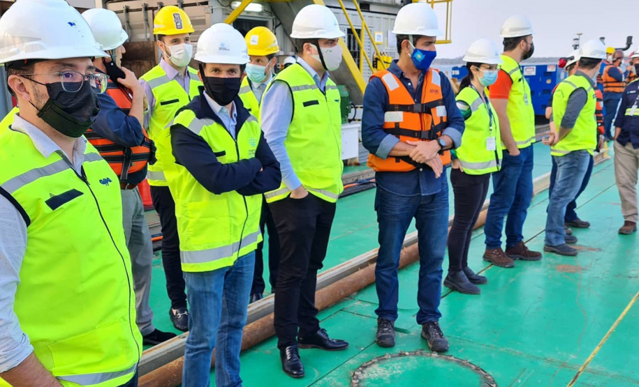 Secretário Nacional de Portos acompanha atividades da obra de derrocagem nos Portos do Paraná. Foto: André Piolli/Portos do Paraná