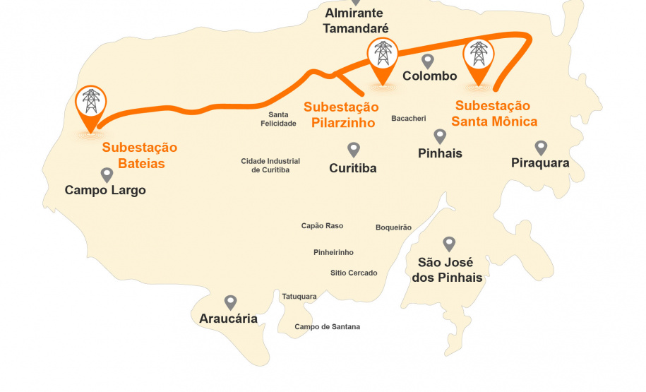 A Copel iniciou uma nova obra para reforçar o sistema de transmissão em Curitiba e na Região Metropolitana (RMC).  -  Curitiba, 28/09/2021  -  Foto: Copel