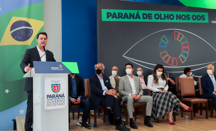 O governador Carlos Massa Ratinho Junior assina nesta terca-feira (28), acordo de cooperação para impulsionar Objetivos de Desenvolvimento Sustentável no Paraná. - 28/09/2021 - Foto: Geraldo Bubniak/AEN