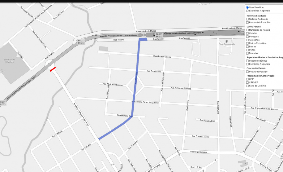 O trevo de acesso ao bairro Vila Carli na BR-277, em Guarapuava, será bloqueado a partir de15 de outubro para início dos trabalhos de execução de uma nova trincheira e rotatória nolocal. - Curitiba, 29/09/2021 - Foto: DER