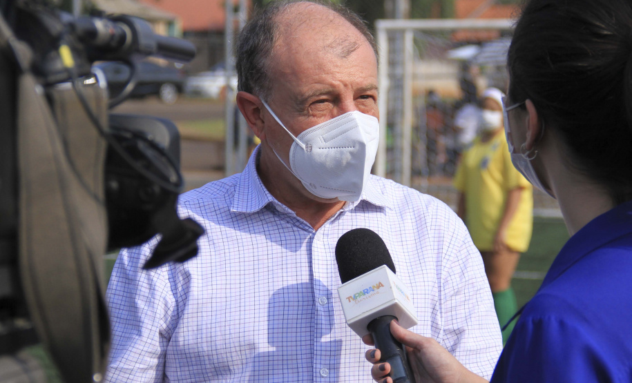 O governador Carlos Massa Ratinho Junior participou nesta quinta-feira (30), em Rolândia, na região Norte, da inauguração de duas unidades do Meu Campinho, um dos principais programas de esporte e lazer do Governo do Estado. Foto: Gustavo Pontes/SEDU