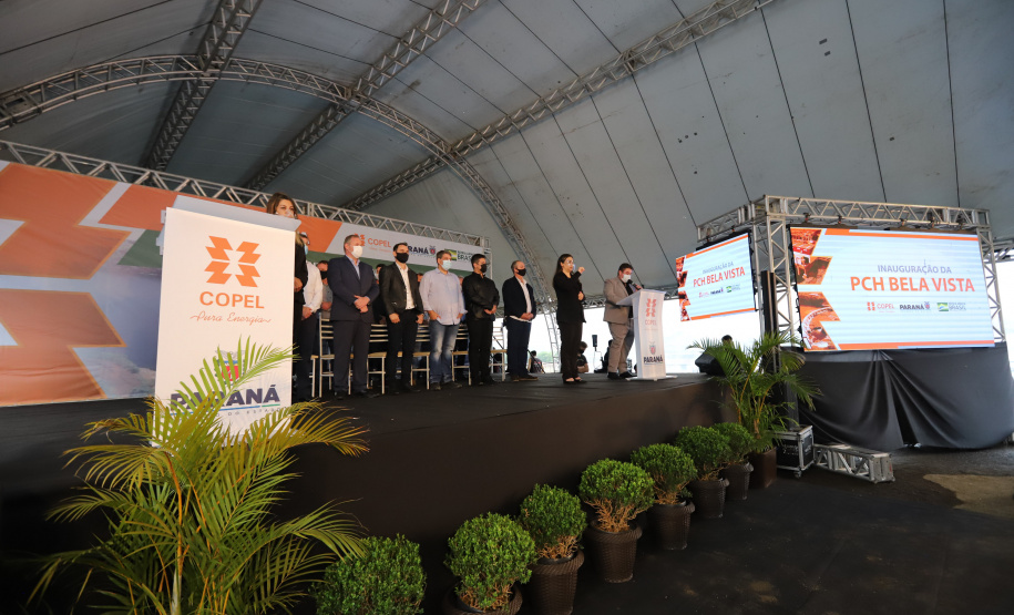 PCH Vere O governador Carlos Massa Ratinho Junior, o ministro de Minas e Energia, Bento Albuquerque, e o presidente da Copel, Daniel Pimentel Slaviero, inauguram de forma virtual nesta sexta-feira (1º) a Pequena Central Hidrelétrica Bela Vista, em Verê, no Sudoeste do Estado. 01/10/2021 - Foto: Geraldo Bubniak/AEN