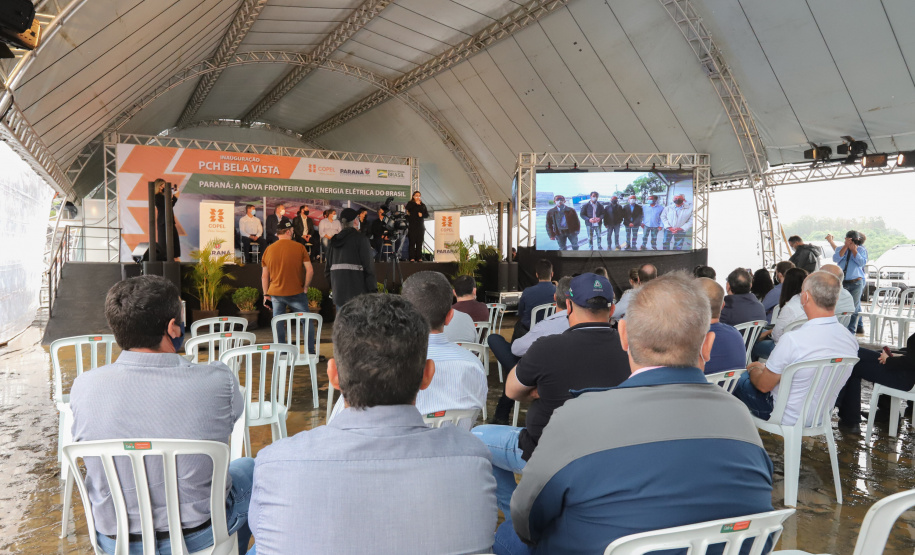 PCH Vere O governador Carlos Massa Ratinho Junior, o ministro de Minas e Energia, Bento Albuquerque, e o presidente da Copel, Daniel Pimentel Slaviero, inauguram de forma virtual nesta sexta-feira (1º) a Pequena Central Hidrelétrica Bela Vista, em Verê, no Sudoeste do Estado. 01/10/2021 - Foto: Geraldo Bubniak/AEN