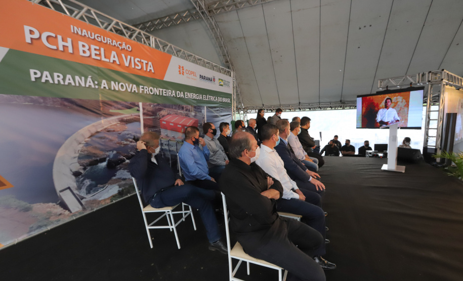 PCH Vere O governador Carlos Massa Ratinho Junior, o ministro de Minas e Energia, Bento Albuquerque, e o presidente da Copel, Daniel Pimentel Slaviero, inauguram de forma virtual nesta sexta-feira (1º) a Pequena Central Hidrelétrica Bela Vista, em Verê, no Sudoeste do Estado. 01/10/2021 - Foto: Geraldo Bubniak/AEN