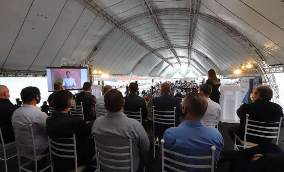 PCH Vere O governador Carlos Massa Ratinho Junior, o ministro de Minas e Energia, Bento Albuquerque, e o presidente da Copel, Daniel Pimentel Slaviero, inauguram de forma virtual nesta sexta-feira (1º) a Pequena Central Hidrelétrica Bela Vista, em Verê, no Sudoeste do Estado. 01/10/2021 - Foto: Geraldo Bubniak/AEN