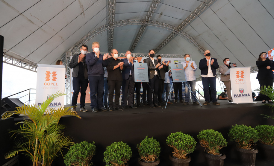 PCH Vere O governador Carlos Massa Ratinho Junior, o ministro de Minas e Energia, Bento Albuquerque, e o presidente da Copel, Daniel Pimentel Slaviero, inauguram de forma virtual nesta sexta-feira (1º) a Pequena Central Hidrelétrica Bela Vista, em Verê, no Sudoeste do Estado. 01/10/2021 - Foto: Geraldo Bubniak/AEN