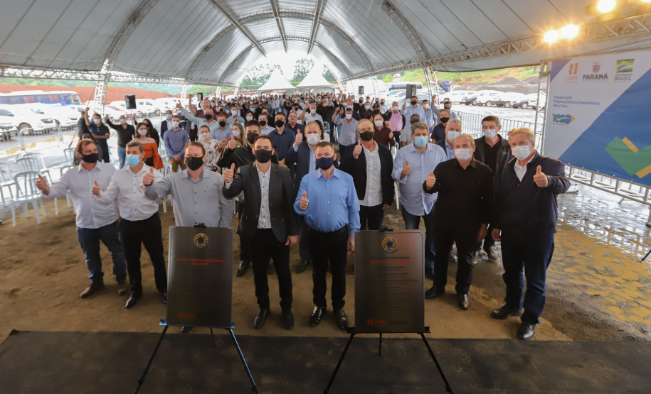 PCH Vere O governador Carlos Massa Ratinho Junior, o ministro de Minas e Energia, Bento Albuquerque, e o presidente da Copel, Daniel Pimentel Slaviero, inauguram de forma virtual nesta sexta-feira (1º) a Pequena Central Hidrelétrica Bela Vista, em Verê, no Sudoeste do Estado. 01/10/2021 - Foto: Geraldo Bubniak/AEN