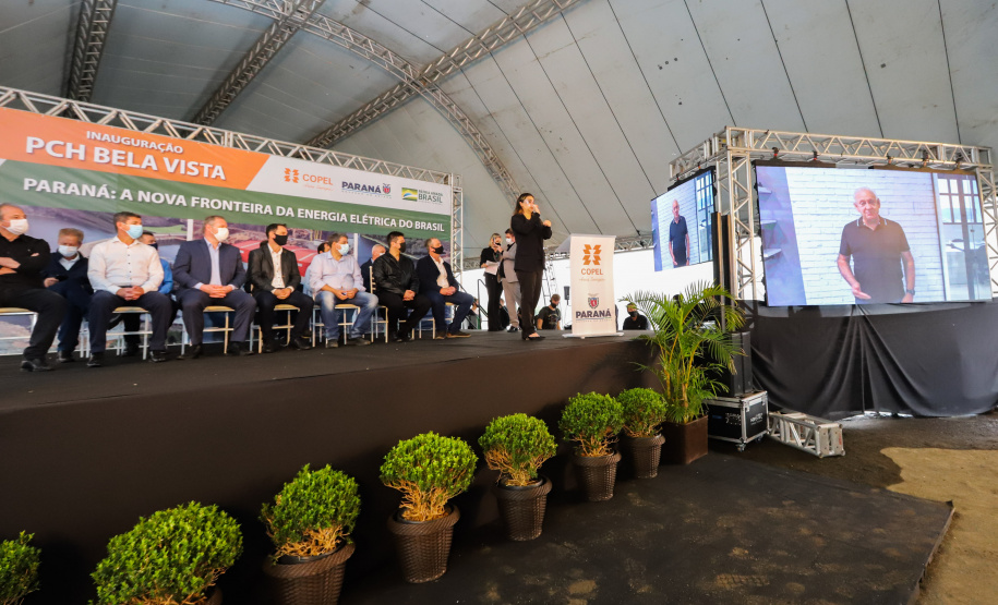 PCH Vere O governador Carlos Massa Ratinho Junior, o ministro de Minas e Energia, Bento Albuquerque, e o presidente da Copel, Daniel Pimentel Slaviero, inauguram de forma virtual nesta sexta-feira (1º) a Pequena Central Hidrelétrica Bela Vista, em Verê, no Sudoeste do Estado. 01/10/2021 - Foto: Geraldo Bubniak/AEN