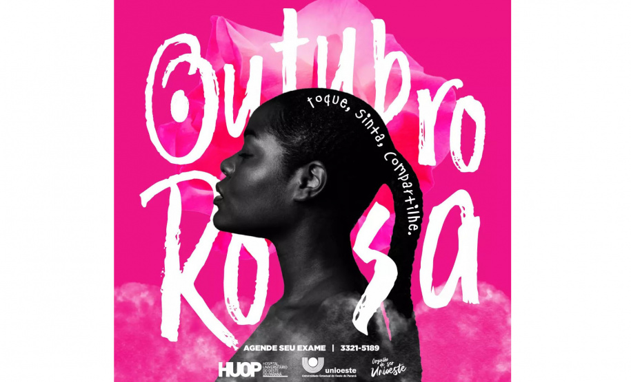 O Hospital Universitário do Oeste do Paraná (Huop) realiza exames de mamografia gratuitamente, através do Sistema Único de Saúde (SUS). Durante o mês de outubro, o hospital oferecerá os exames também em horários alternativos, no período da noite nos dias 18,19 e 20 de outubro, das 19h às 21h, e nos demais dias das 13h às 17h. - Cascavel, 01/10/2021 - Foto/Arte: UNIOESTE