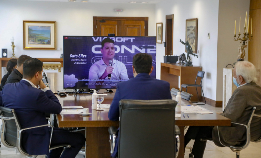 04.10.2021 - Governador Carlos Massa Ratinho Junior, vice-governador Darci Piana e o chefe Casa Civil Guto Silva, participam da Abertura Semana da Inovação
Foto Gilson Abreu/AEN