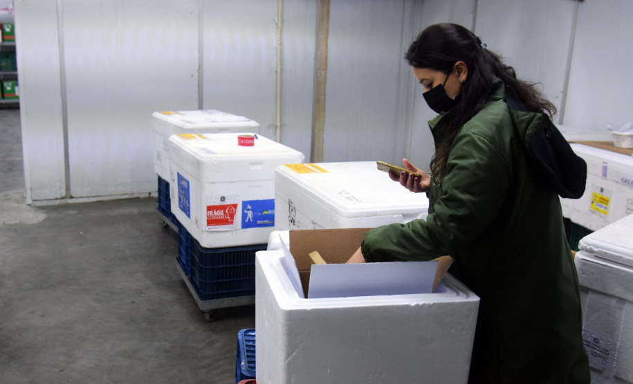 Saúde distribui primeiras vacinas para reforço de idosos acima de 60 anos e trabalhadores da saúde e anuncia chegada de novos lotes dos imunizantes . Foto: Américo Antonio/SESA