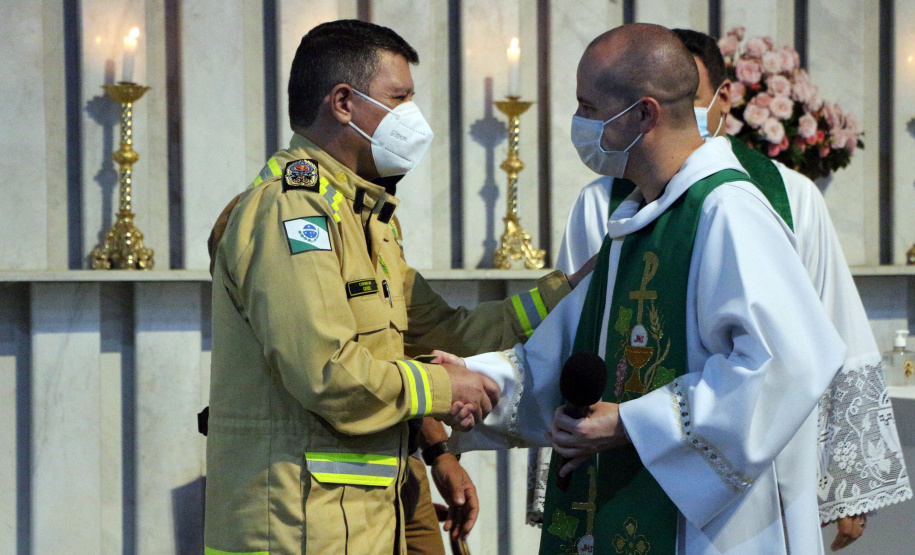 Missa de ação de graças comemora 109 do Corpo de Bombeiros do Paraná. Curitiba, 05 de outubro de 2021. Missa de ação de graças comemora 109 do Corpo de Bombeiros do Paraná.