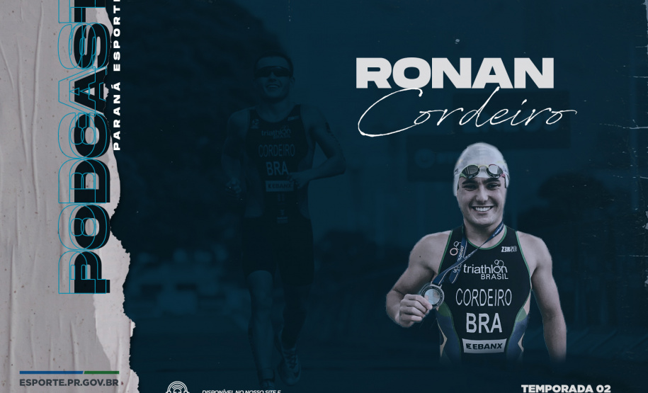 PODCAST: Ronan Cordeiro, atleta do triatlo que se superou na busca por Tóquio  -  Foto/Arte: Paraná Esporte