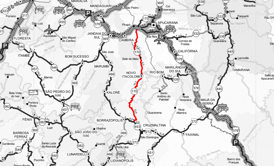 Serviços de conservação na PR-170 entre Apucarana e Borrazópolis, no Vale do Ivaí - conhecida como Rodovia do Milho. - Curitiba, 08/10/2021 - foto: DER-PR