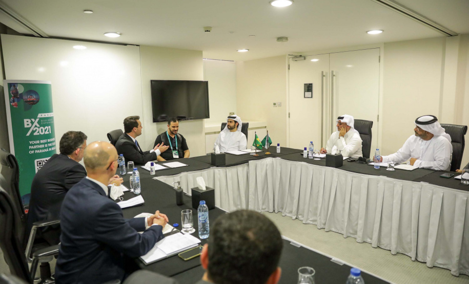 Governador e empresários paranaenses se reúnem com investidores em Dubai. Foto: Governo do Paraná
