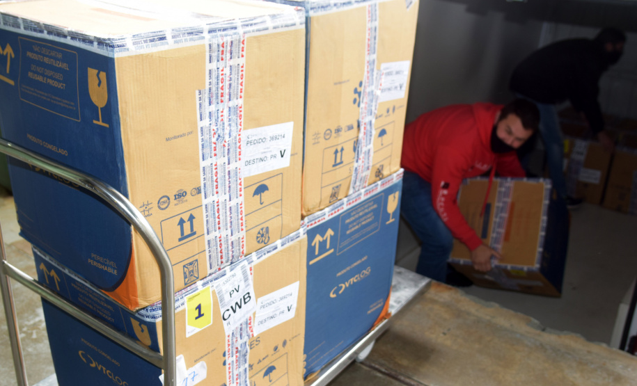 Paraná recebe mais 154.440 vacinas contra a Covid-19 nesta segunda. Foto: Américo Antonio/SESA