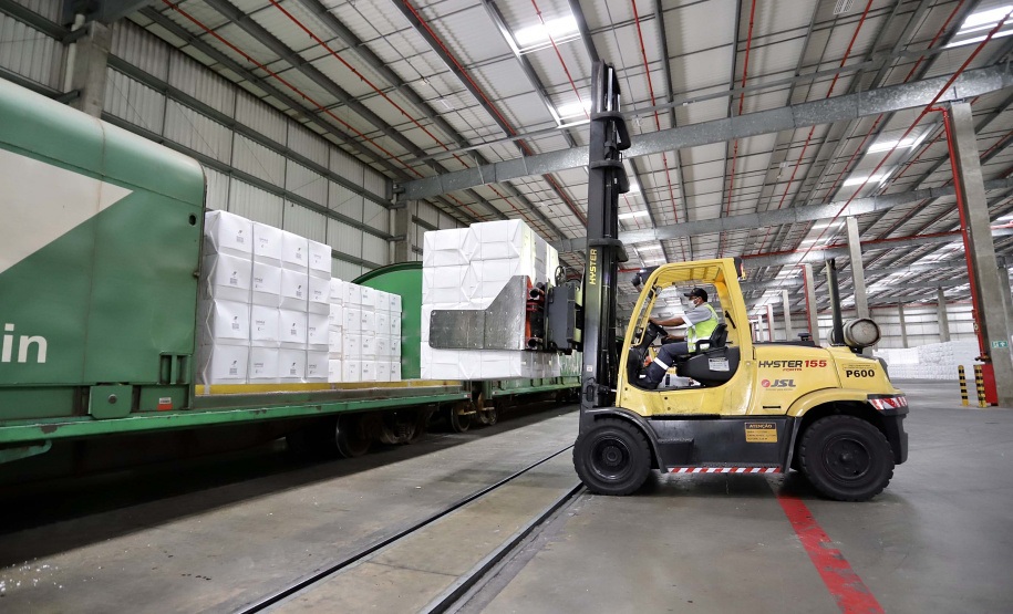 Volume de carga movimentada pela ferrovia aumentou 25,19% nos portos do Paraná. Foto: Claudio Neves/Portos do Paraná