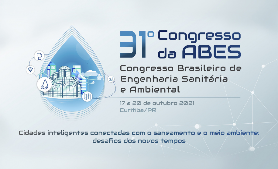 A capital paranaense será sede do maior evento nacional da área de saneamento e meio ambiente, o 31º Congresso Brasileiro de EngenhariaSanitária e Ambiental, que começa neste domingo (17) e vai até quarta-feira (20). Promovido pela Associação Brasileira de Engenharia Sanitária e Ambiental (Abes), pela primeira vez o congresso será híbrido, com apresentações de trabalhos online e presenciais. A Sanepar é apoiadora e anfitriã do evento. - Curitiba, 15/10/2021 - Foto/Arte: Sanepar