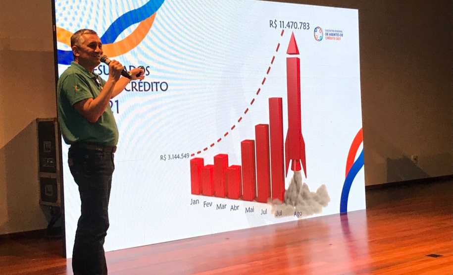 A Fomento Paraná deu início a uma rodada de seis Encontros Regionais de Agentes de Crédito ao longo do mês de outubro, em parceria com o Sebrae/PR. Os eventos são presenciais, seguindo os protocolos sanitários, e foram possibilitados a partir do avanço da vacinação da população paranaense contra a covid-19. - Curitiba, 15/10/2021 - Foto: Fomento Paraná