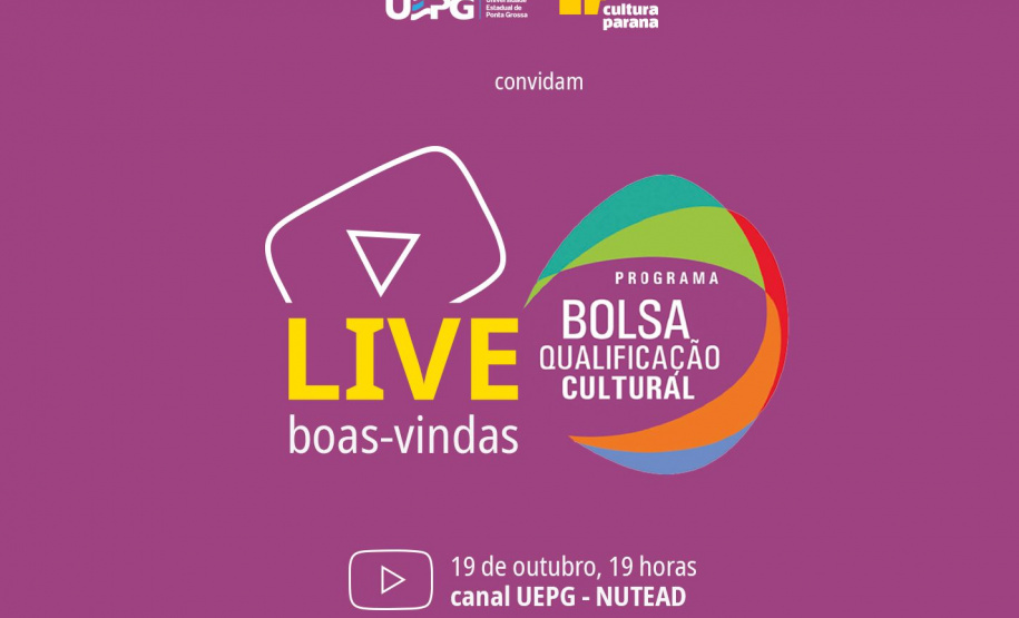 UEPG promove live de boas-vindas aos alunos da Bolsa Qualificação Cultural. Imagem:SECC