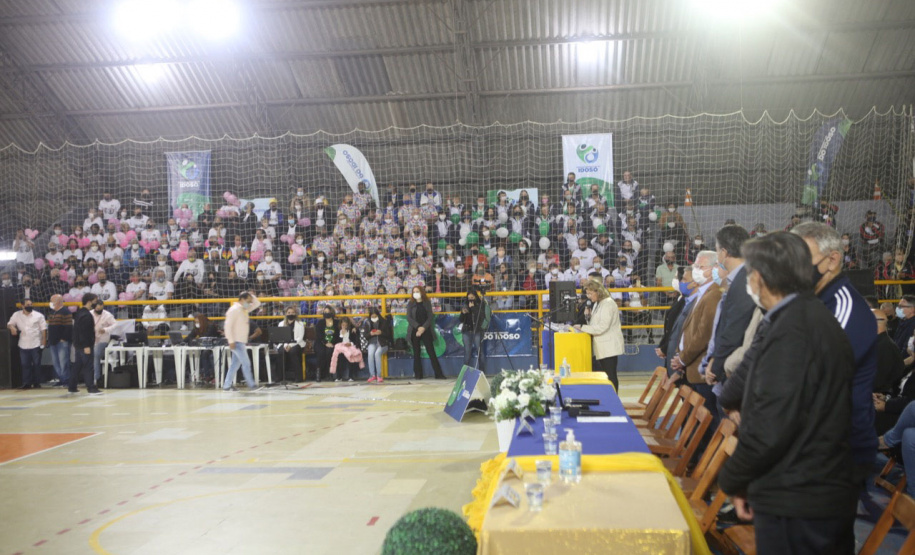 Cerimônia de abertura da 15ª edição dos Jogos de Integração do Idoso (JIIDOS). -  Guaratuba, 18/10/2021 - Foto: Clóvis Santos/ Esporte Paraná