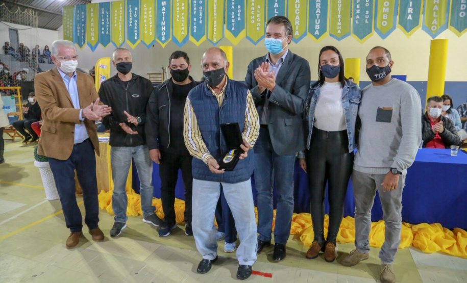 Abertura dos Jogos da Integração do Idoso, em Guaratuba. Foto: Valdelino Pontes/AEN