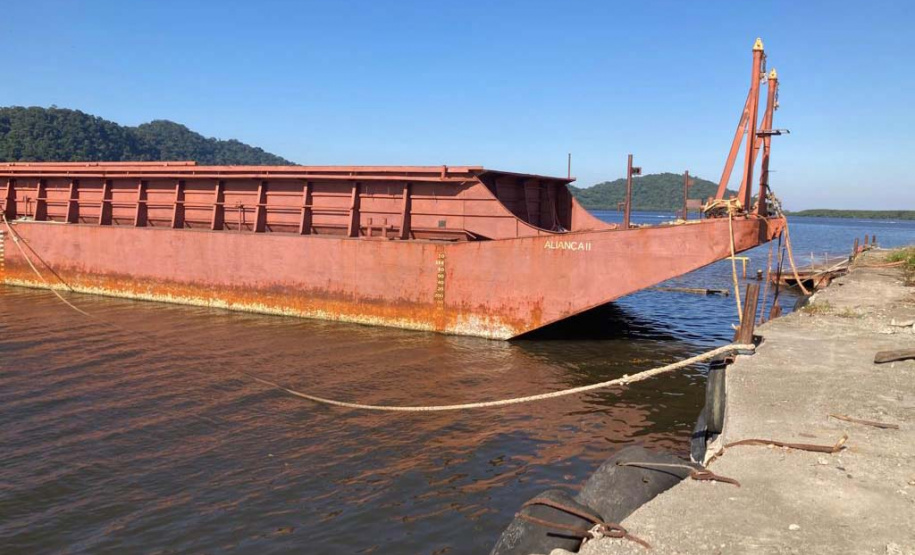 Rochas resultantes da derrocagem da Pedra da Palangana começam a ser removidas. Foto: Divulgação/Consórcio Boskalis, Fabio-Bruno, SLI e DEC