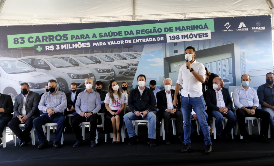 O governador Carlos Massa Ratinho Junior entrega 83 veículos para a Regional de Saúde de Maringá. Gilson Abreu/AEN