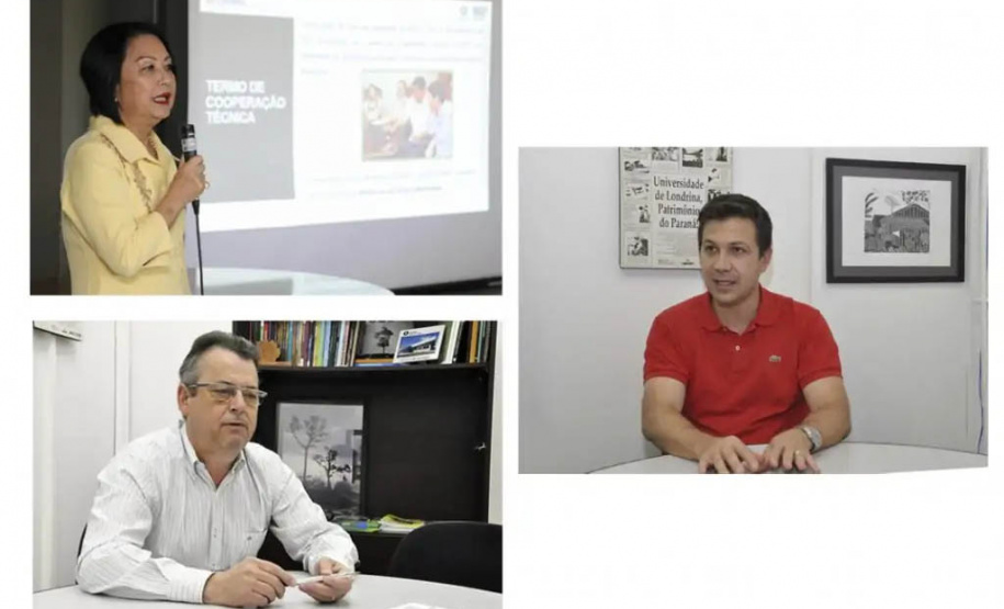 Professora Vera Suguihiro (CESA), abaixo professor e pró-reitor, Amauri Alcindo Alfieri (CCA) , e professor Lucas Vieira de Araujo (CECA). - Londrina, 22/10/2021 - Foto: UEL