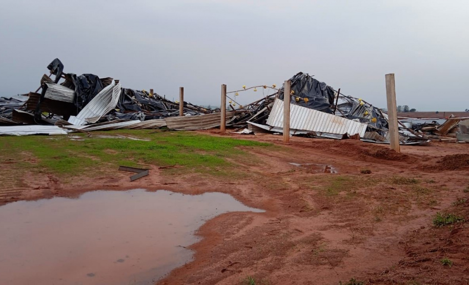 Vendaval e chuva de granizo provocam estragos em 16 municípios do estado. Foto:SEJUF